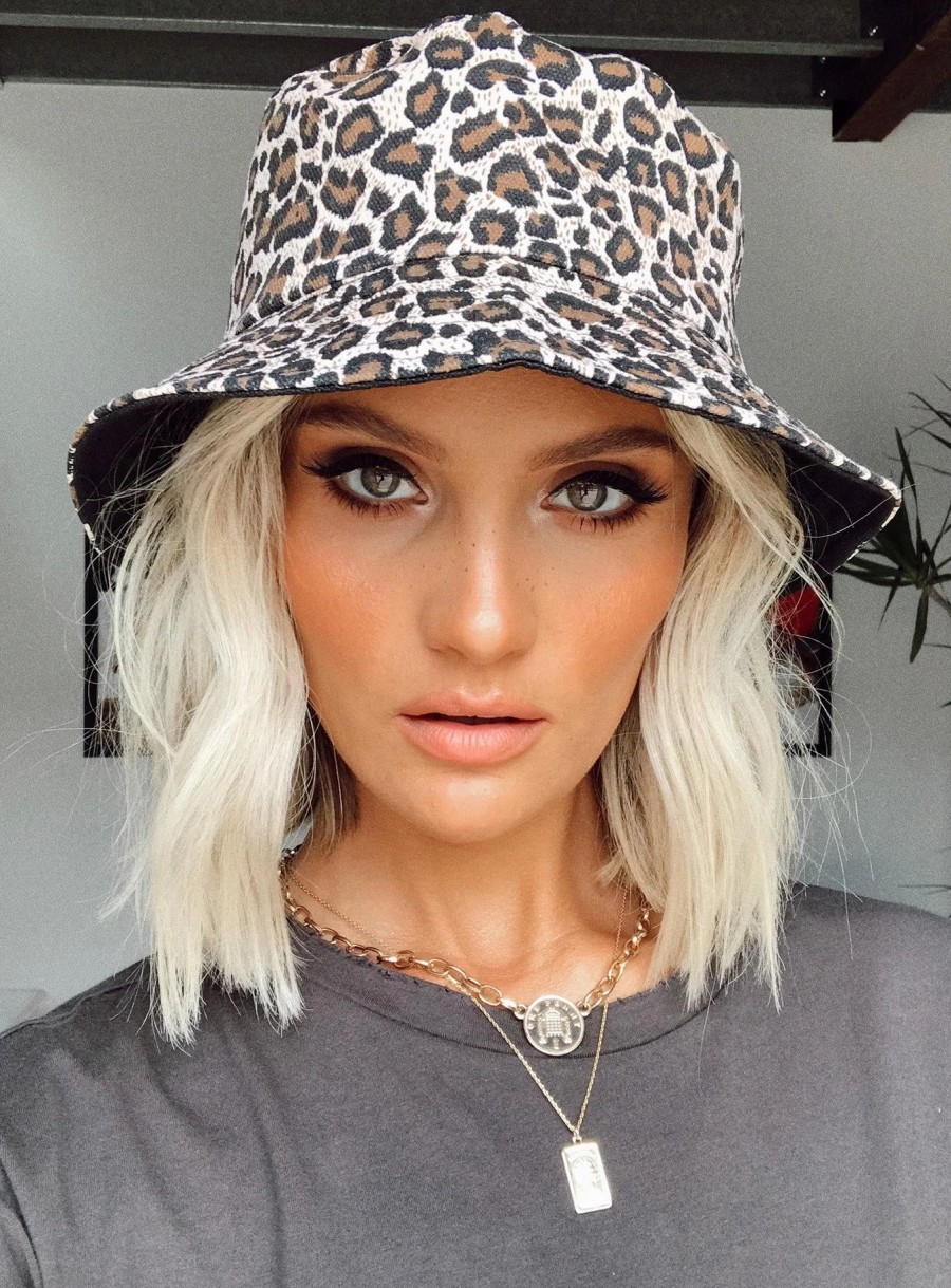 Accessories * | Princess Polly Queen Of The Jungle Bucket Hat Leopard