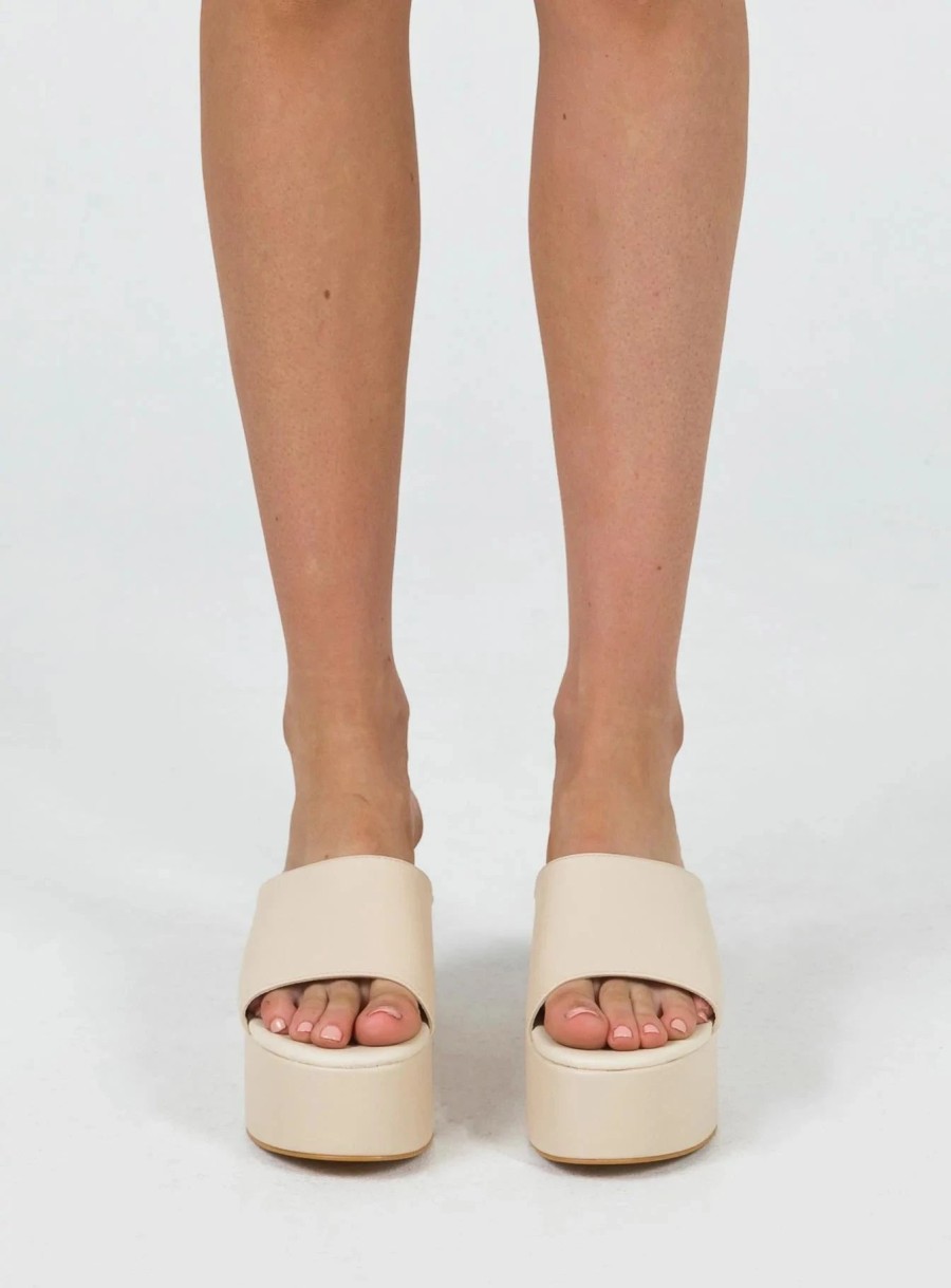 Shoes * | Princess Polly Lower Impact Arora Platform Slides Beige