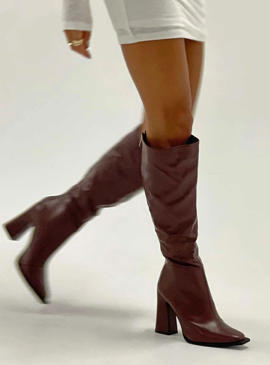 Shoes * | Princess Polly Keeley Boots Matte Brown