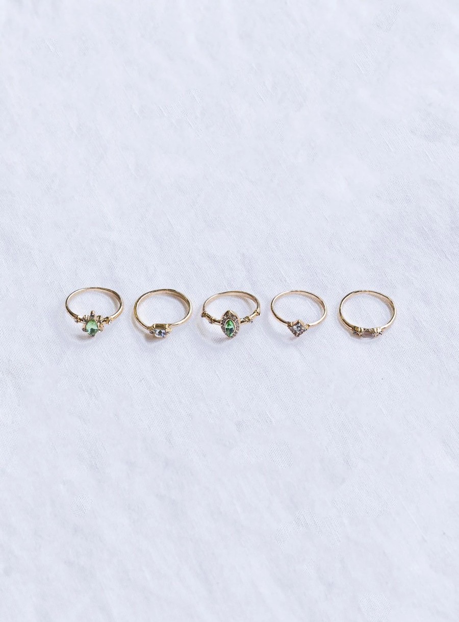 Accessories * | Princess Polly Lower Impact Evette Ring Pack / Pink Gold