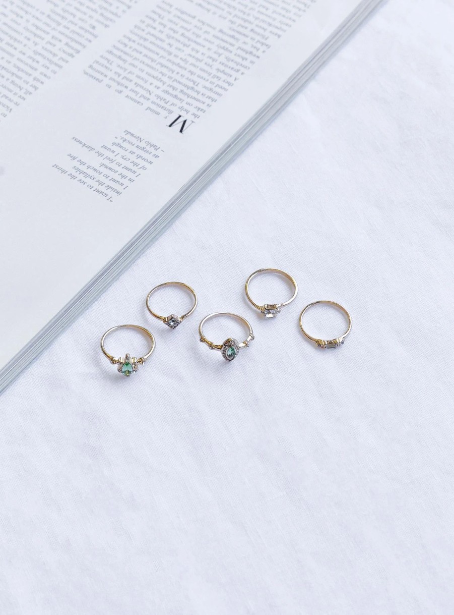 Accessories * | Princess Polly Lower Impact Evette Ring Pack / Pink Gold