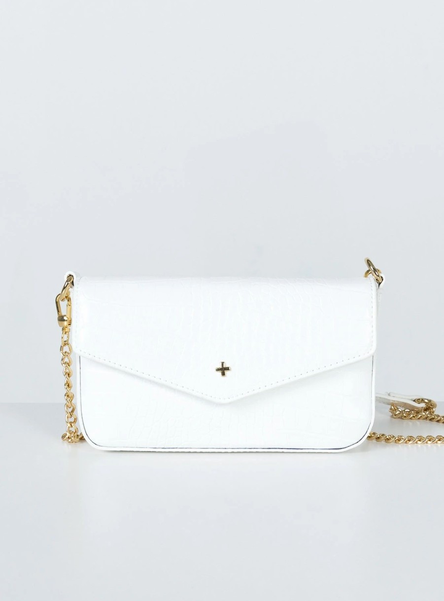 Accessories * | Peta And Jain Peta & Jain Munroe Crossbody Bag White Croc