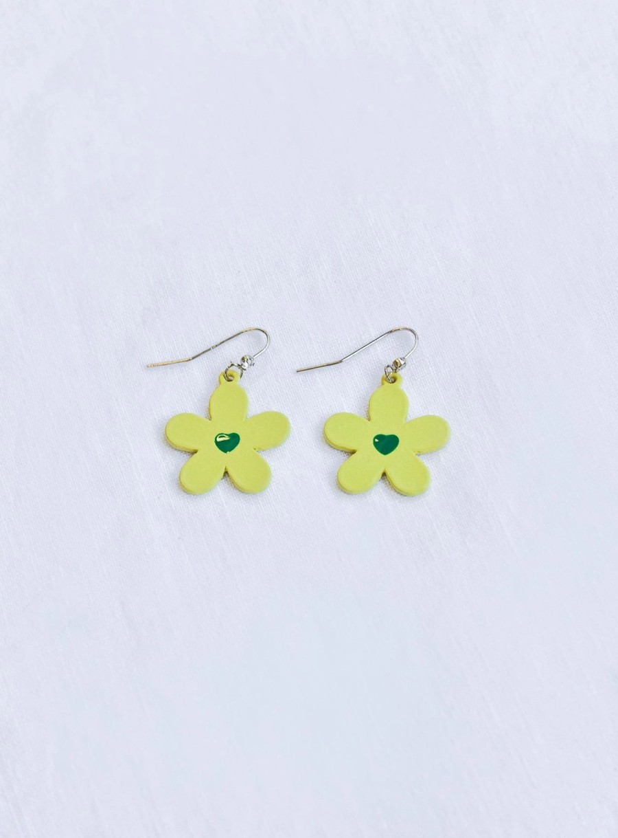 Accessories * | Princess Polly Camellia Earrings / Green Gold