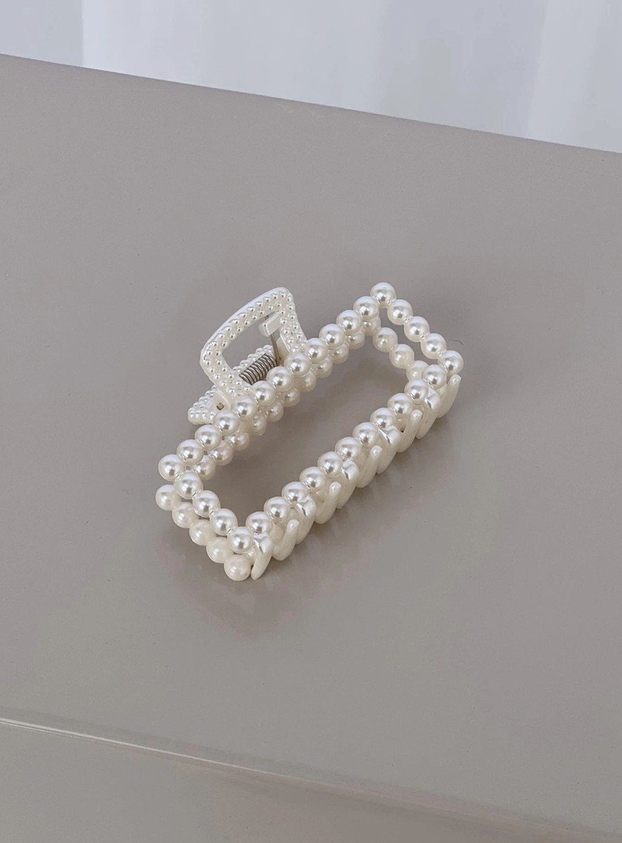 Accessories * | Princess Polly Moreno Pearl Hair Clip White