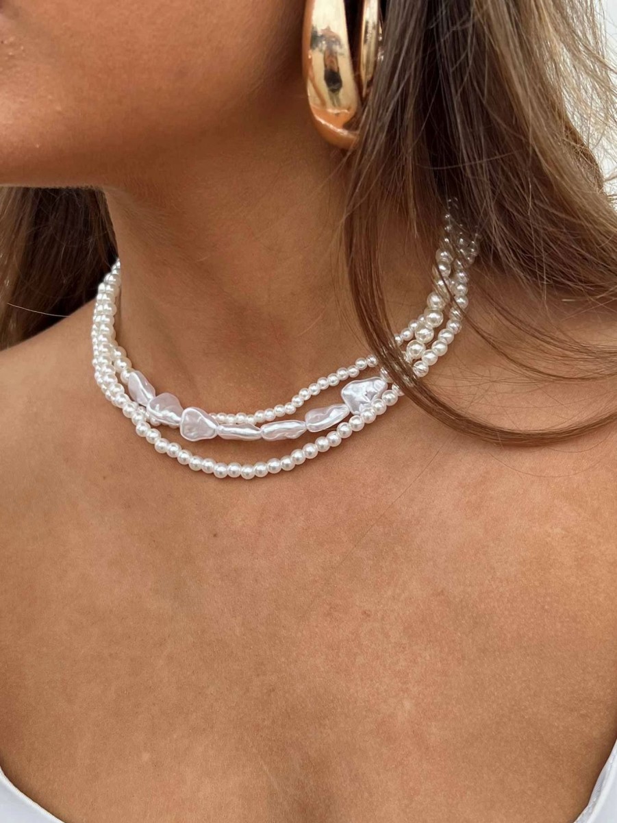 Accessories * | Princess Polly Shana Pearl Necklace White