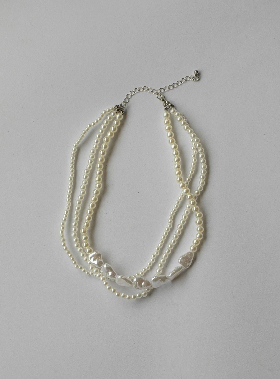 Accessories * | Princess Polly Shana Pearl Necklace White