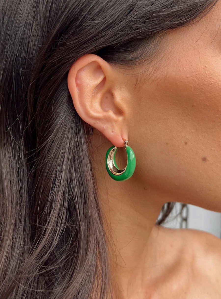 Accessories * | Princess Polly Lower Impact Mallow Earrings Green