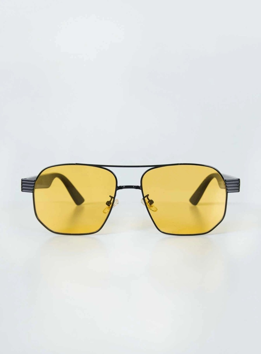 Accessories * | Princess Polly Mciver Aviator Sunglasses Yellow