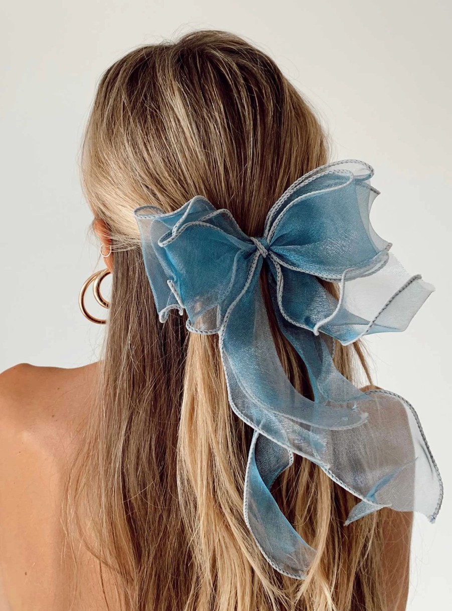 Accessories * | Princess Polly Linney Hair Bow Blue