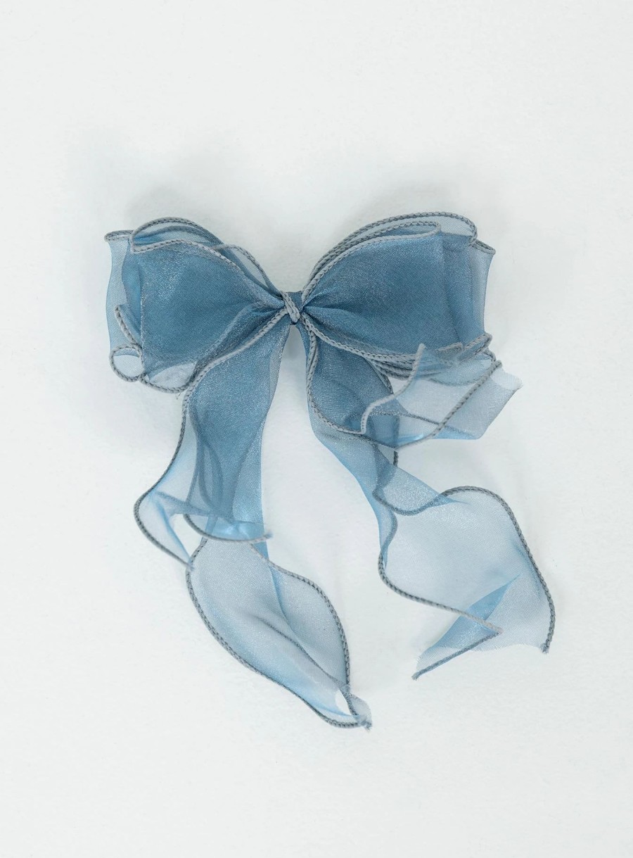 Accessories * | Princess Polly Linney Hair Bow Blue