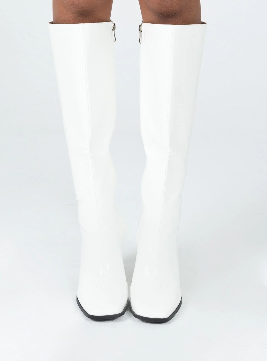 Shoes * | Princess Polly Allegiance Boots Off White