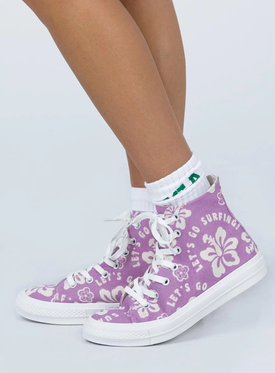 Shoes * | Princess Polly Surfs Up Sneakers Purple