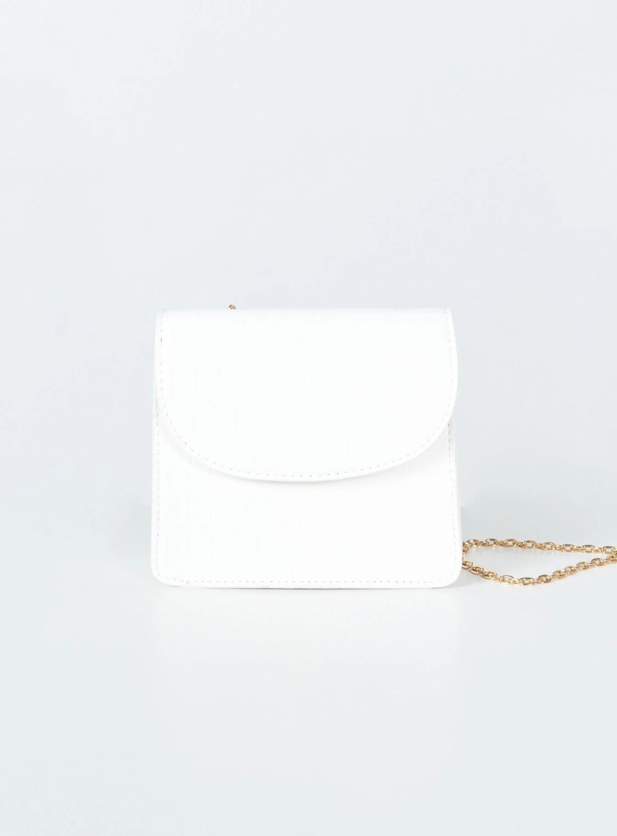 Accessories * | Princess Polly Farran Chain Strap Crossbody Bag White