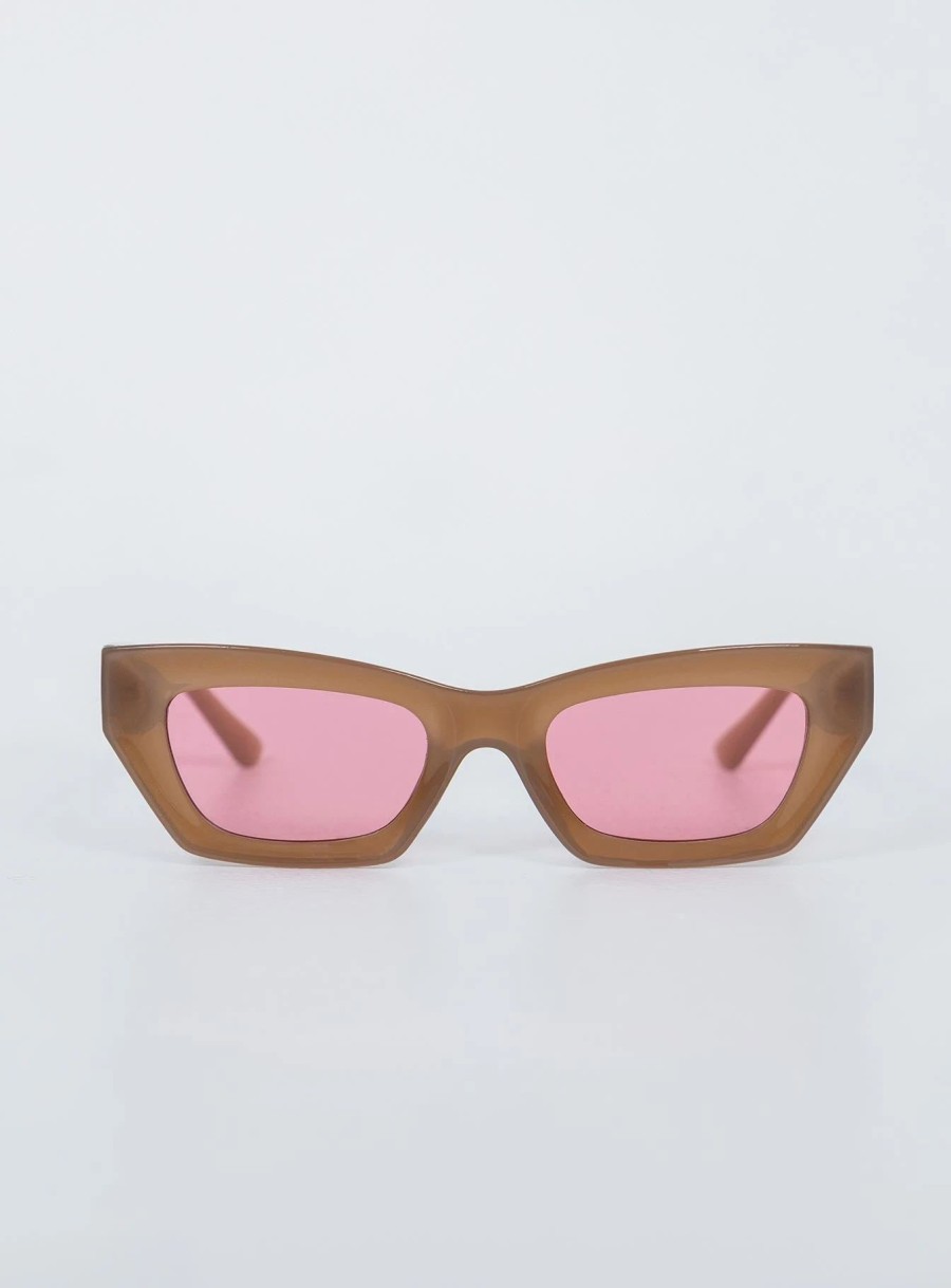 Accessories * | Princess Polly Danila Sunglasses Camel Brown