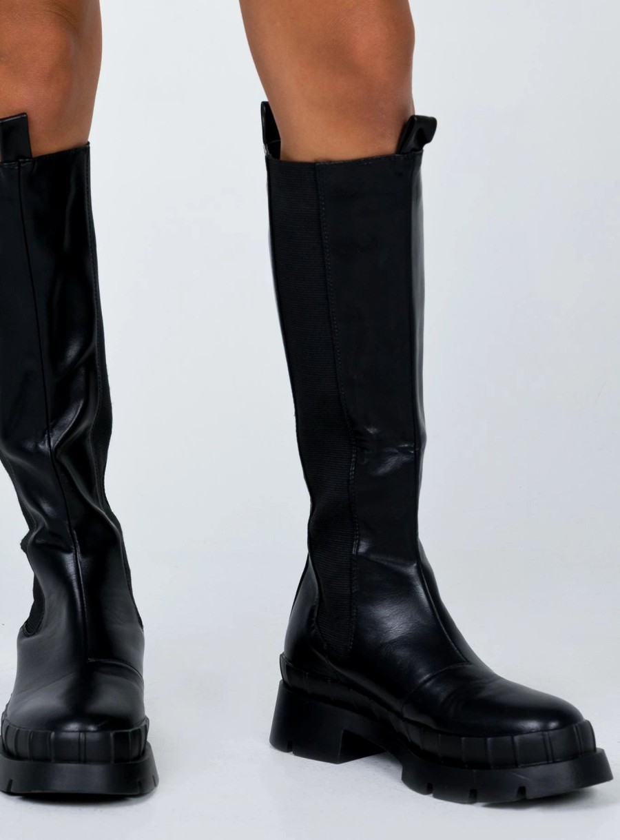 Shoes * | Princess Polly Douglas Boots Black