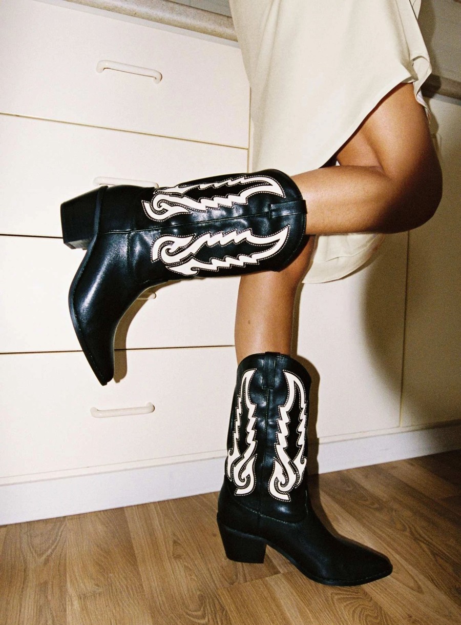 Shoes * | Billini Norva Boots Black / Bone