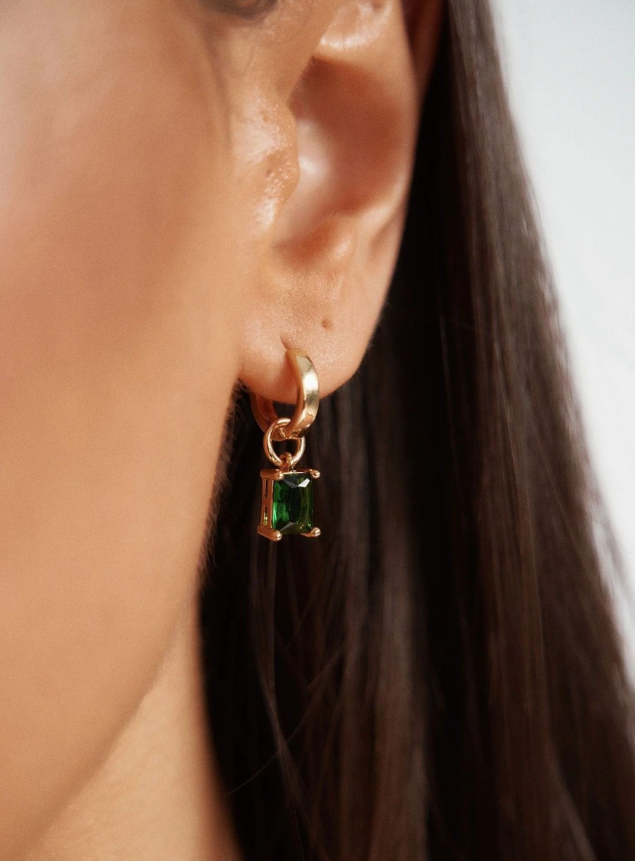 Accessories * | Princess Polly Love Potion Gold Plated Earrings Gold / Green