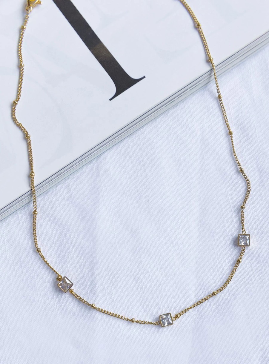 Accessories * | Princess Polly Linney Necklace / Clear Gold