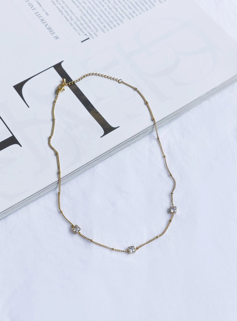 Accessories * | Princess Polly Linney Necklace / Clear Gold