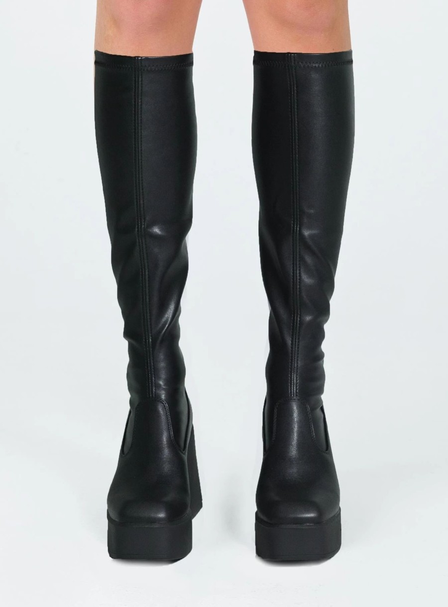 Shoes * | Windsor Smith Badgirls Stretch Sock Boots Black