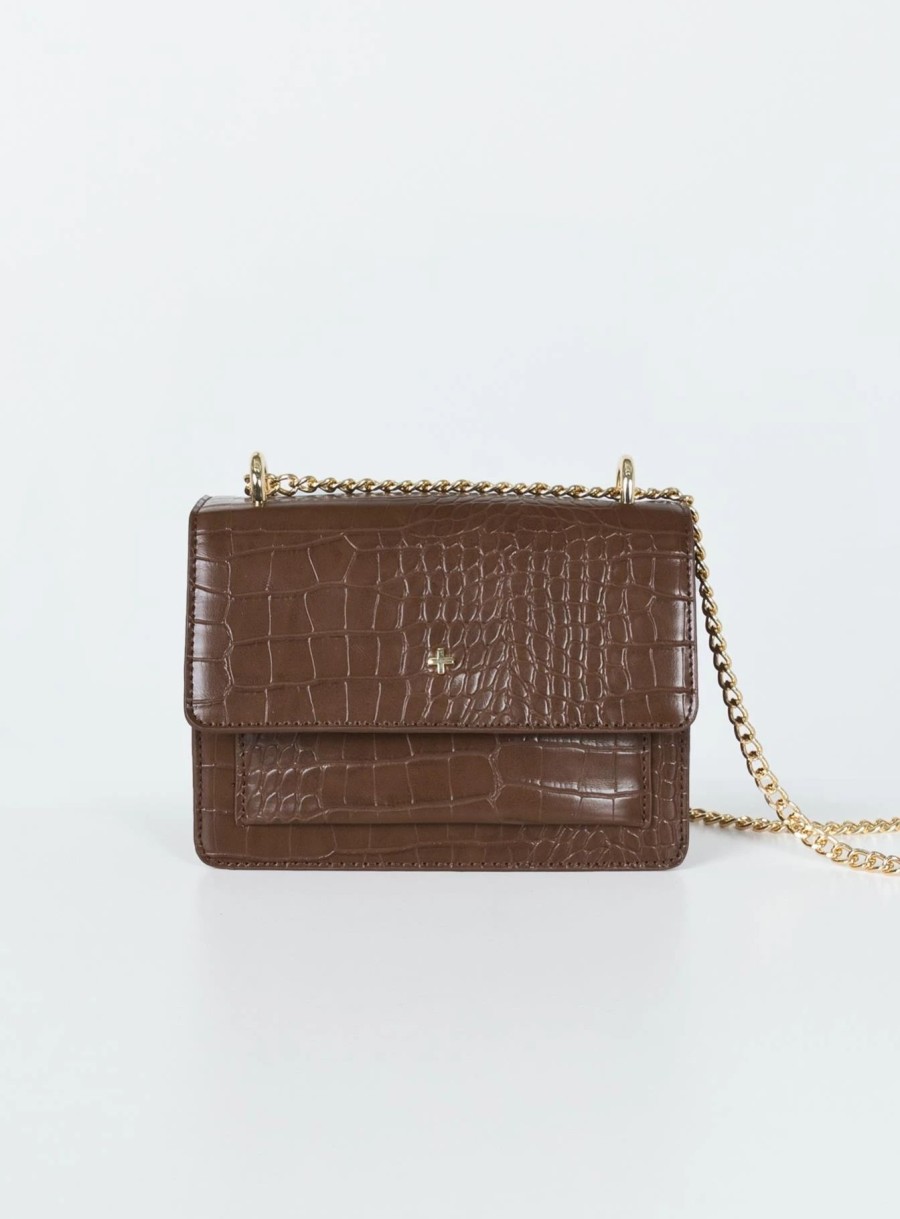 Accessories * | Peta And Jain Peta & Jain Lissy Bag Brown Brown Croc