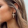 Accessories * | Princess Polly Lower Impact Edwards Cross Earrings Gold