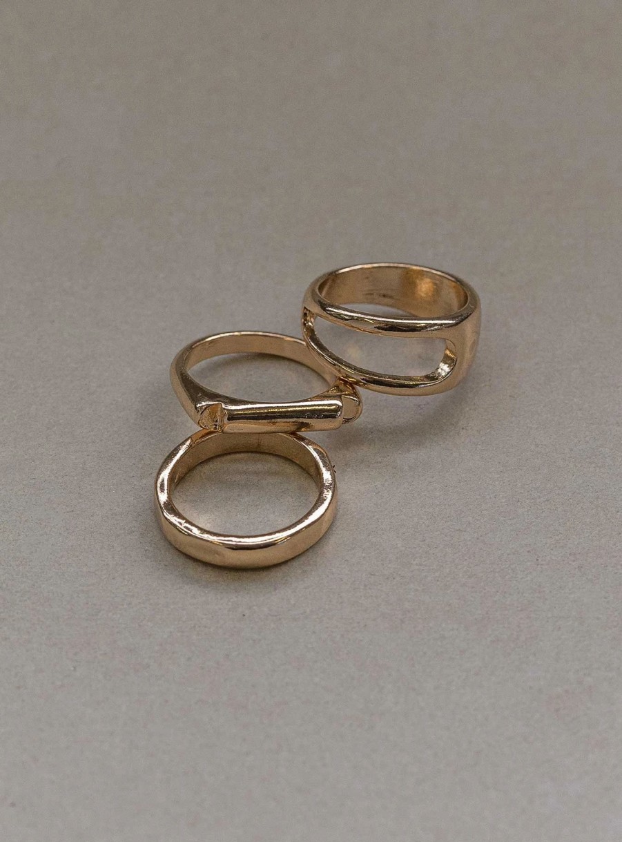 Accessories * | Princess Polly Sutton Ring Pack Gold