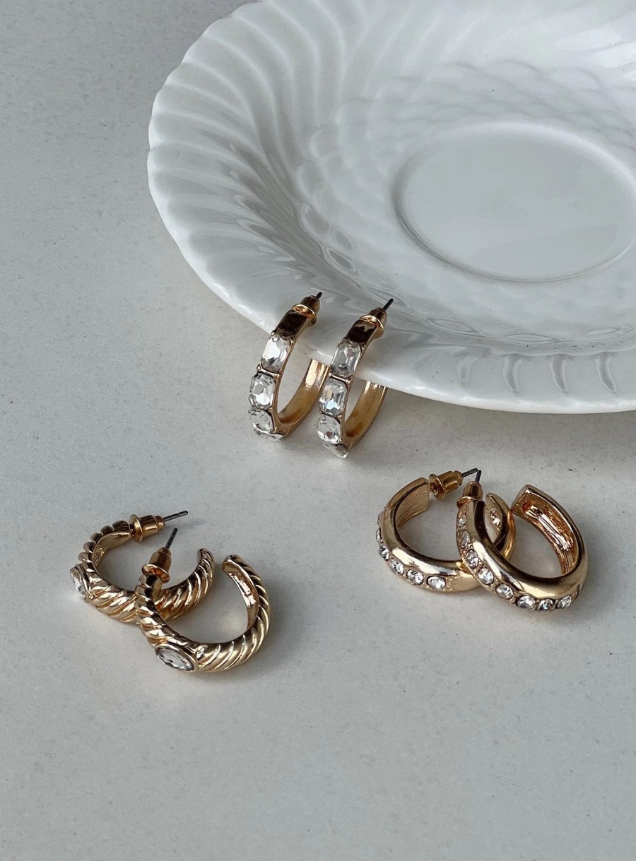 Accessories * | Princess Polly Lower Impact Edison Earring Pack Gold