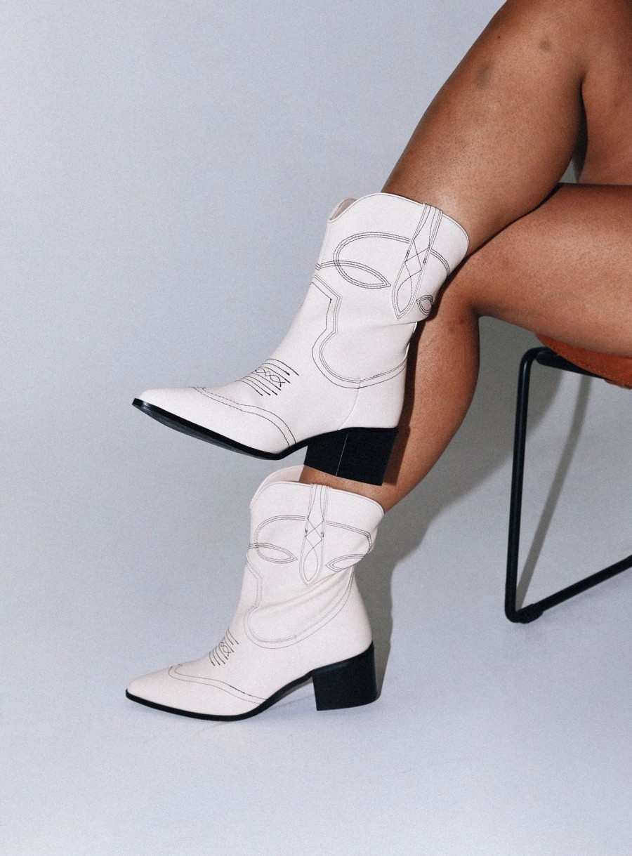 Shoes * | Princess Polly Carinne Boots White