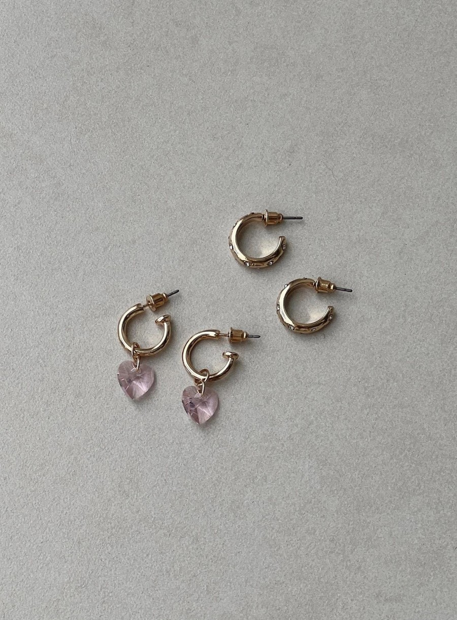 Accessories * | Princess Polly Lower Impact Bircher Earring Pack Gold