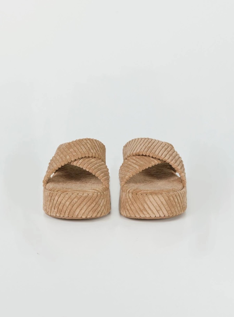 Shoes * | Princess Polly Kora Corduroy Sandals Beige