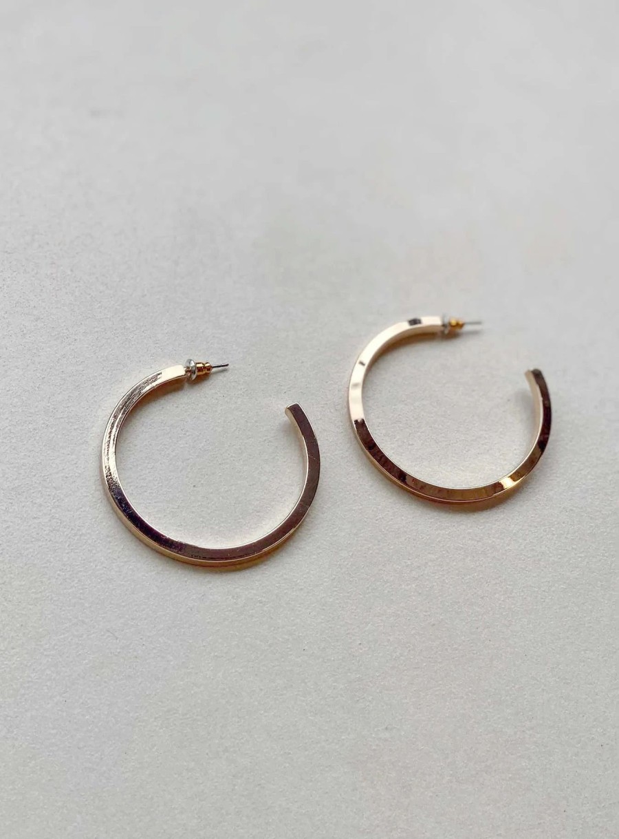 Accessories * | Princess Polly Flow Hoop Earrings Gold