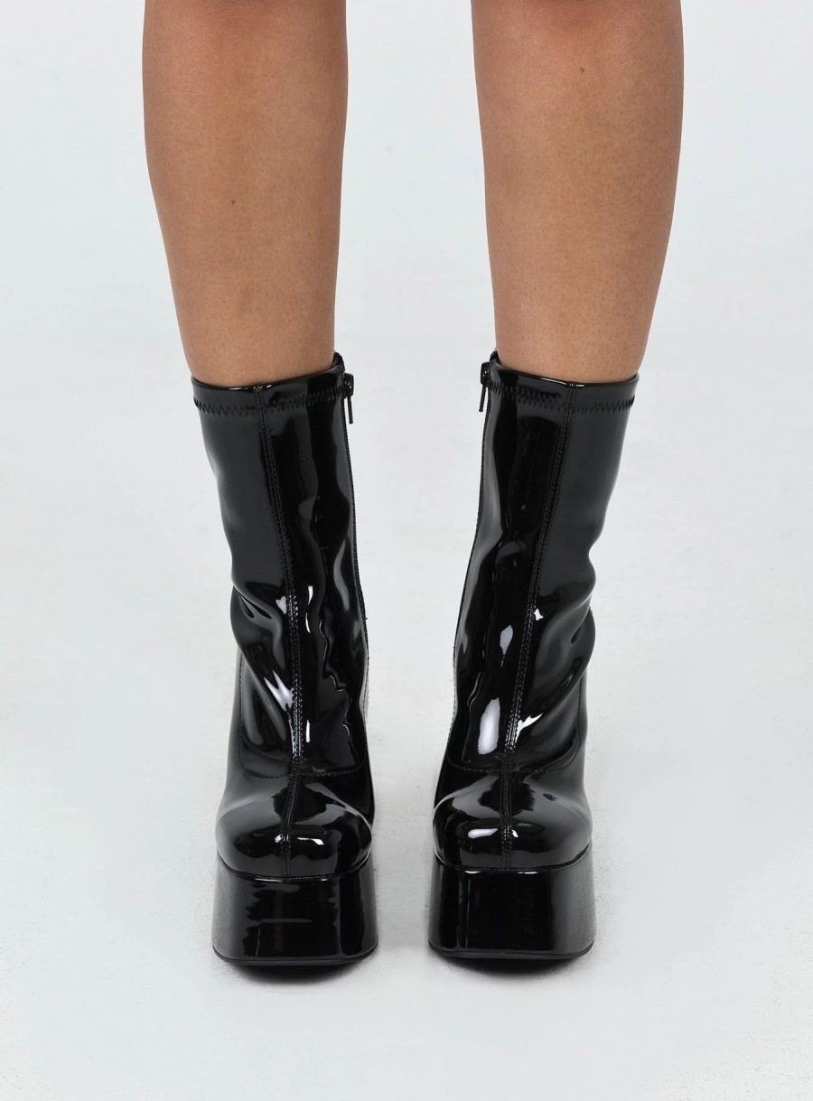 Shoes * | Princess Polly Libby Platform Boots Black