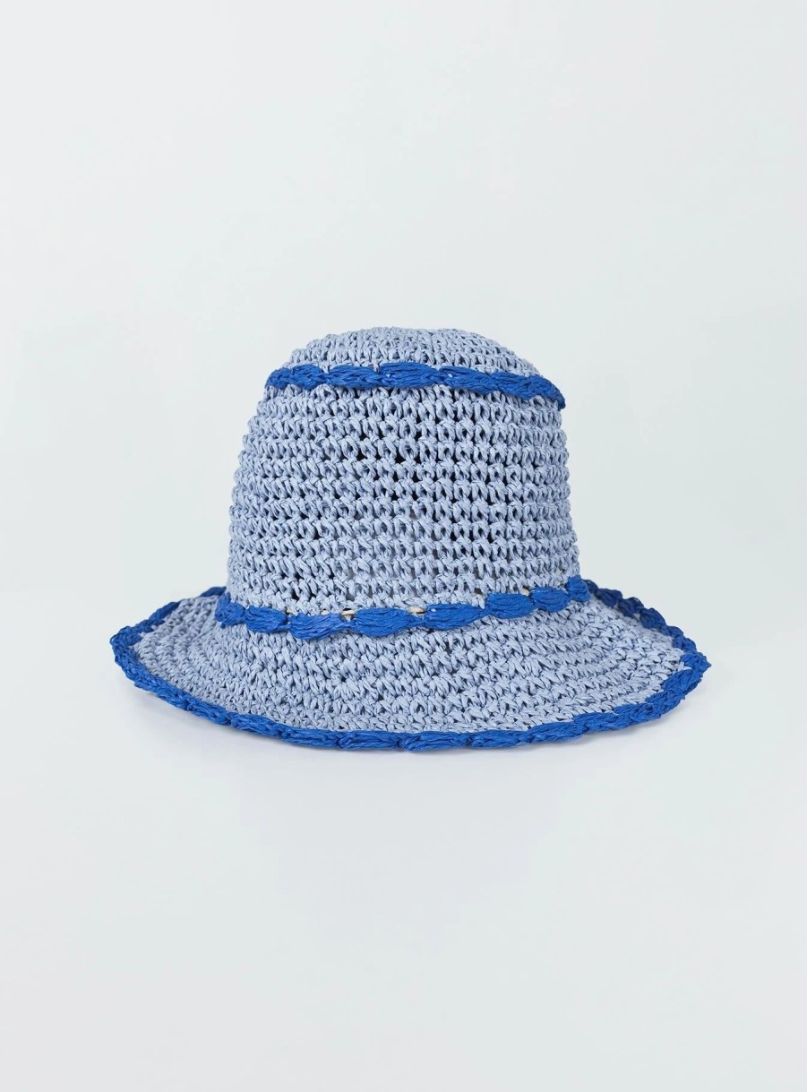 Accessories * | Princess Polly Zeldine Crochet Hat Blue