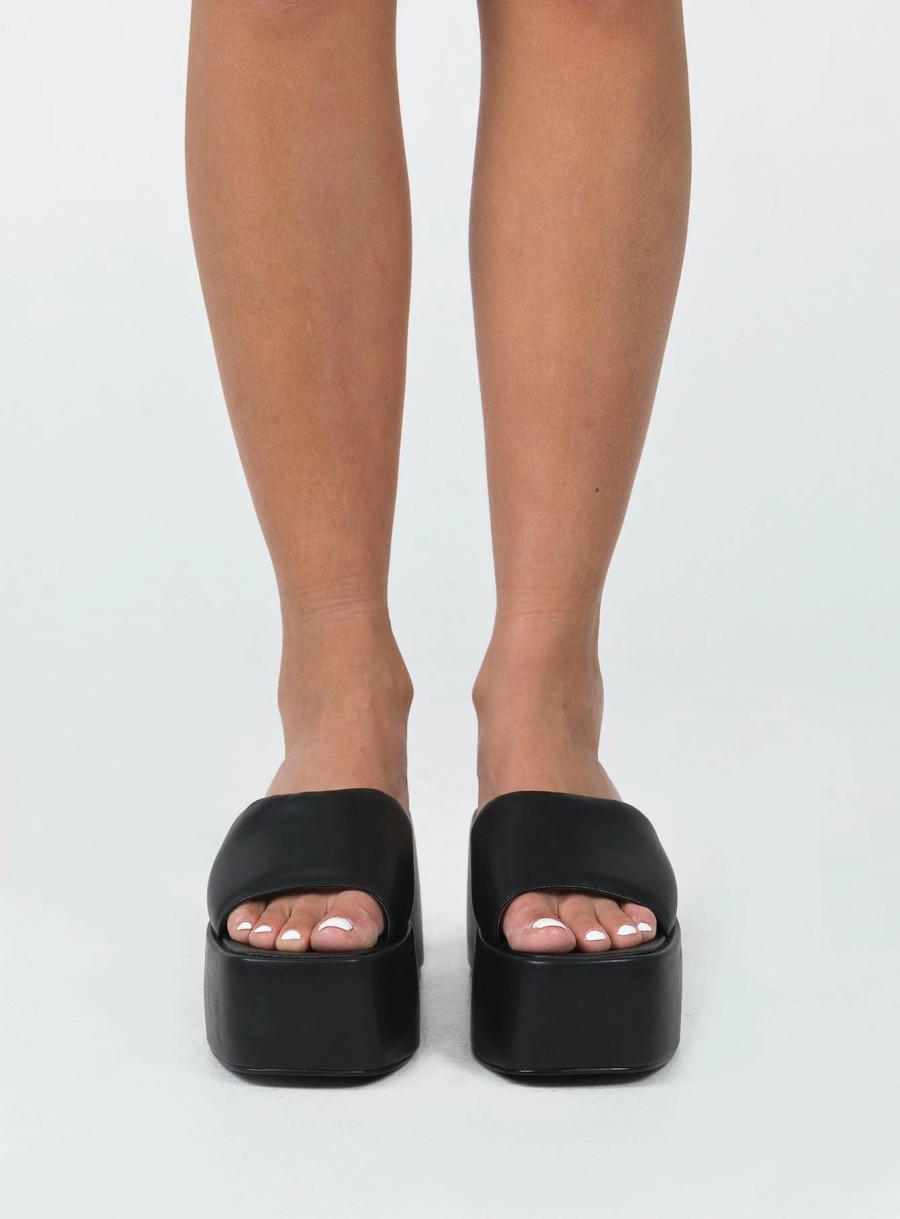 Shoes * | Princess Polly Lower Impact Zimmer Platform Sandals Black