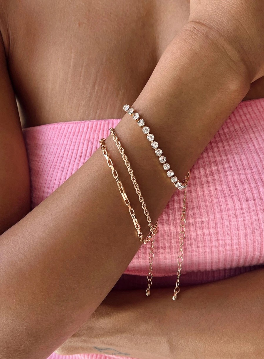 Accessories * | Princess Polly Dwyer Bracelet Set Gold