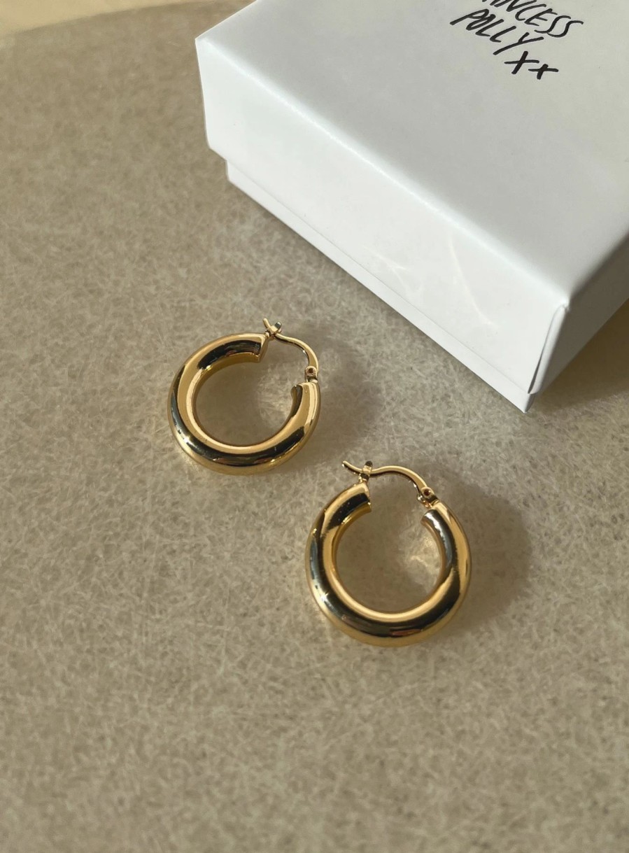 Accessories * | Princess Polly I'M Every Woman Hoop Plated Earrings Gold