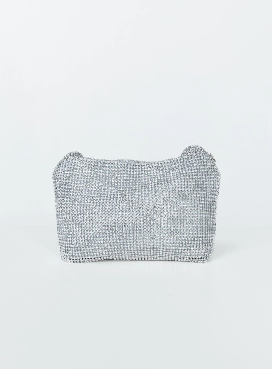 Accessories * | Princess Polly Fiore Rhinestone Bag Silver