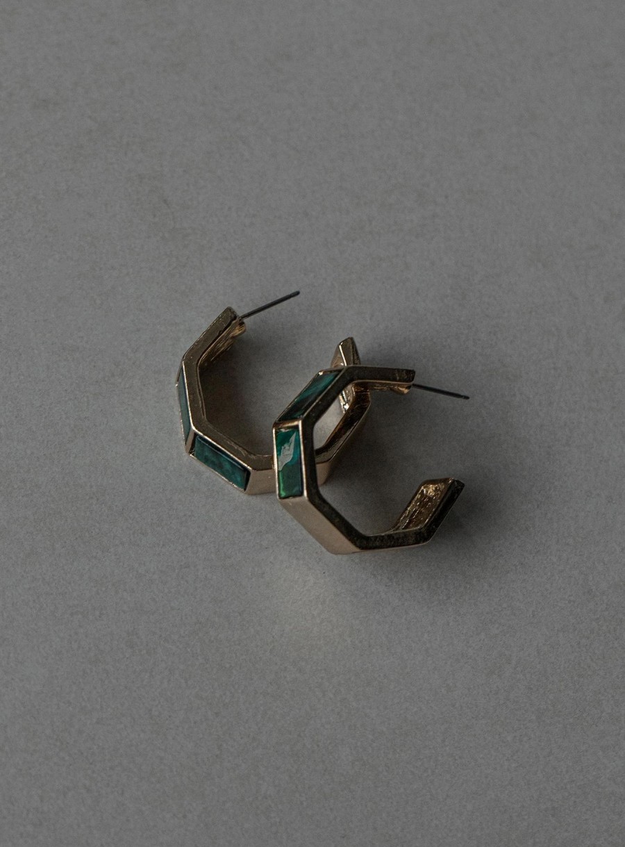 Accessories * | Princess Polly Horgan Earrings / Green Gold