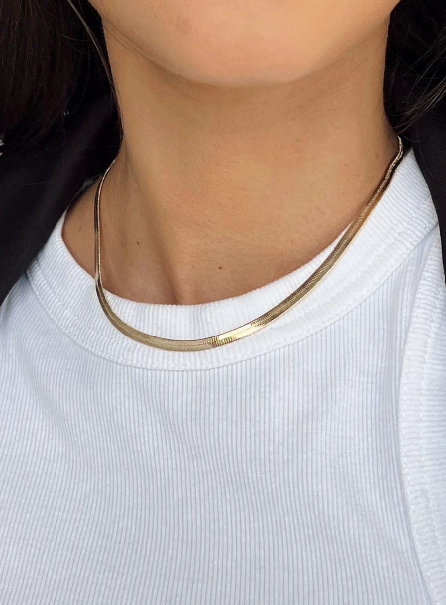 Accessories * | Princess Polly Snake Chain Necklace Gold