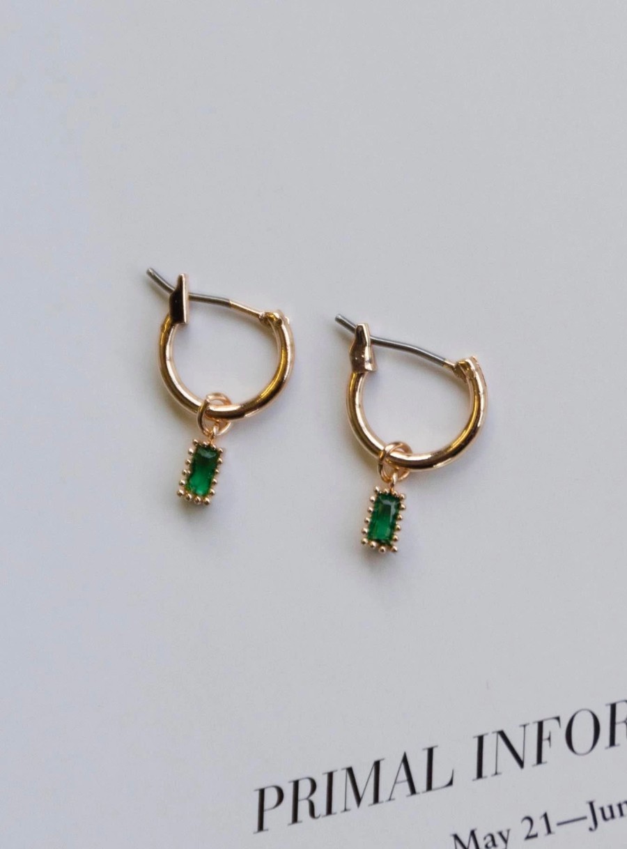 Accessories * | Princess Polly She'S Confident Earrings Green Gold / Green