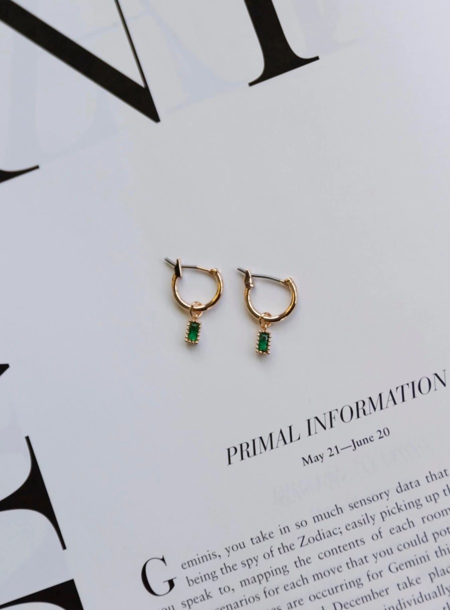 Accessories * | Princess Polly She'S Confident Earrings Green Gold / Green