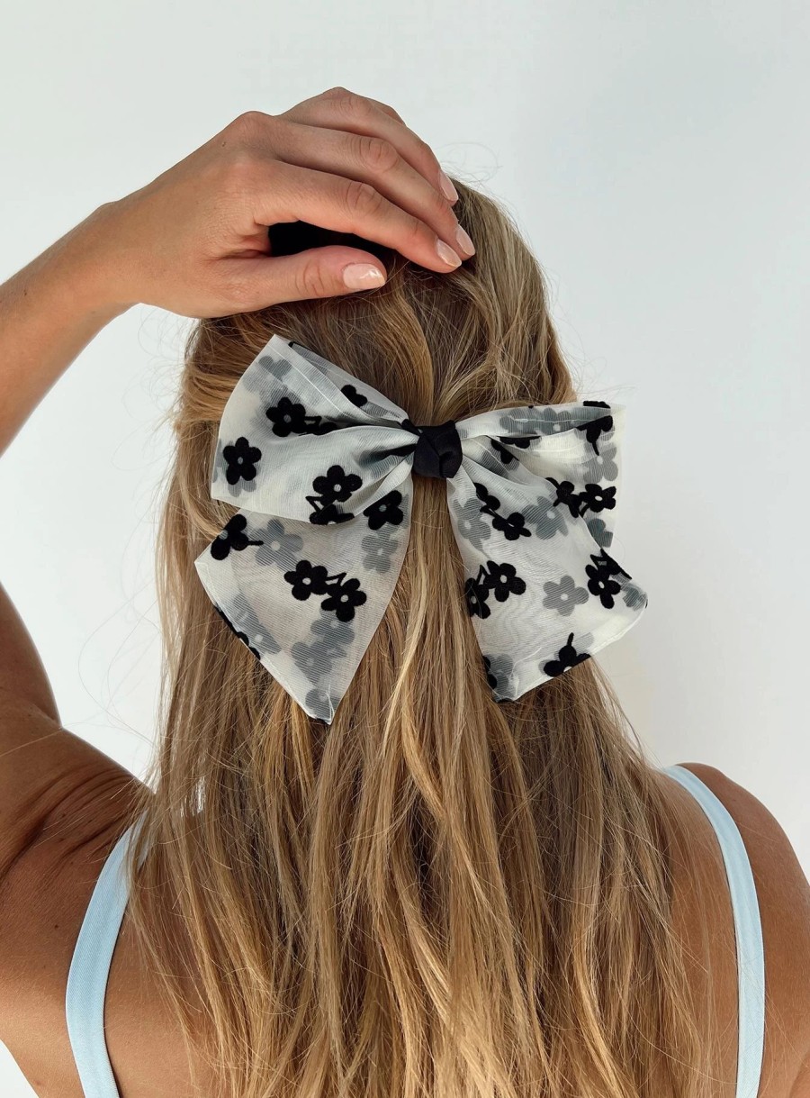 Accessories * | Princess Polly Jeremoane Bow White/Black