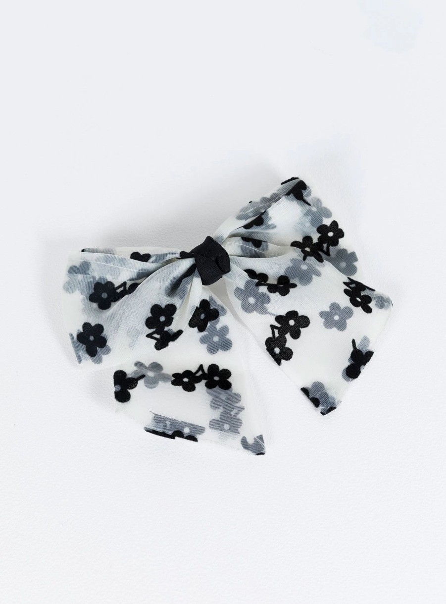 Accessories * | Princess Polly Jeremoane Bow White/Black