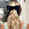 Accessories * | Princess Polly Dover Velvet Bow Hair Clip Black