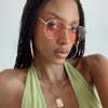 Accessories * | Princess Polly Mai Aviator Sunglasses Dark Pink