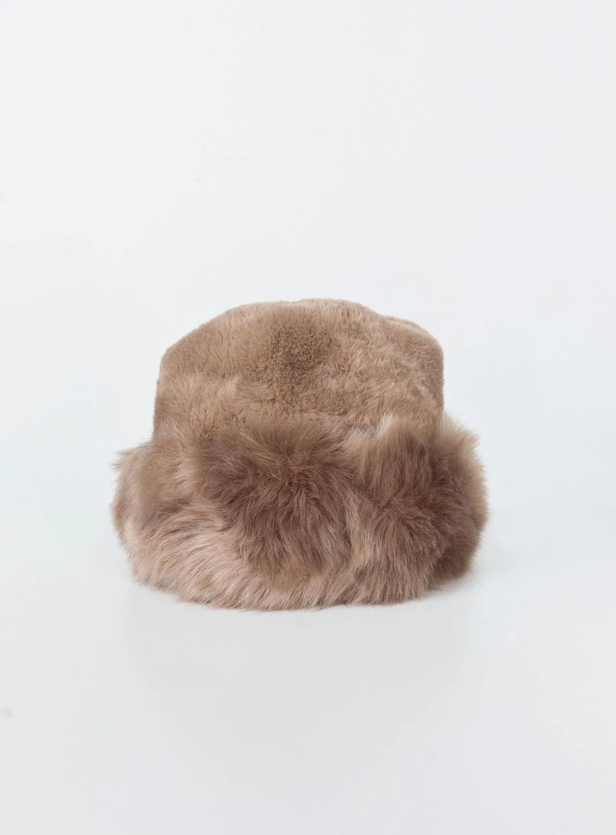 Accessories * | Princess Polly Veruca Fluffy Hat Brown