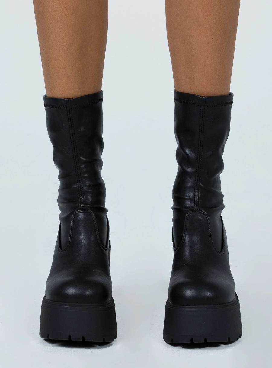 Shoes * | Windsor Smith Found Stretch Sock Boot Black