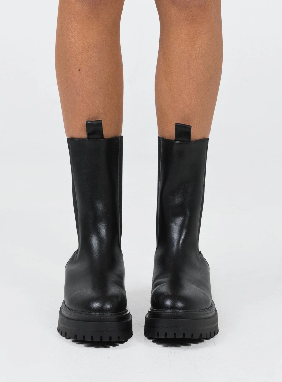 Shoes * | Princess Polly Baker Boots Black