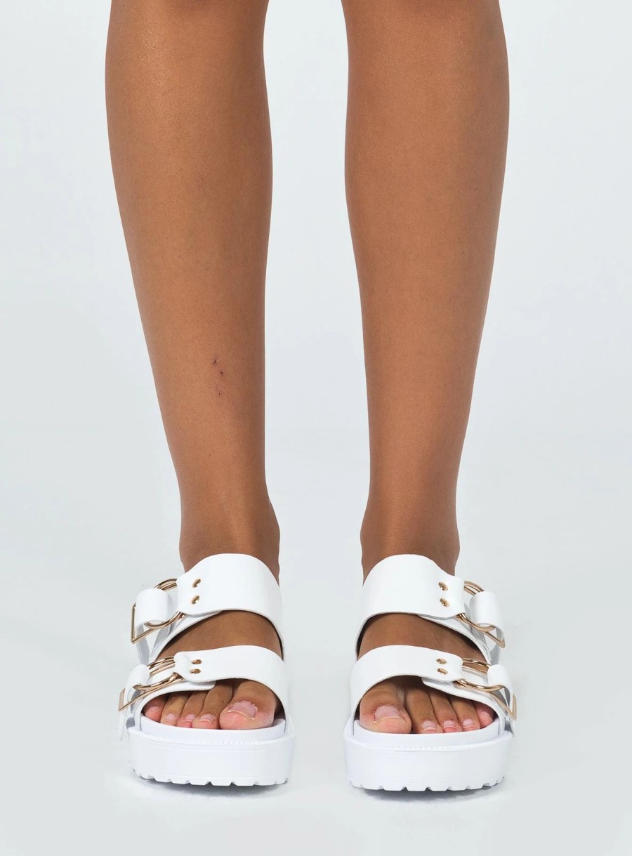 Shoes * | Princess Polly Josie Sandals White